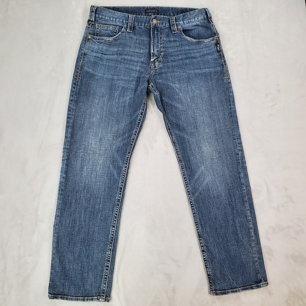 Silver Jeans Eddie Mens 34x31 Relaxed Taper Stretch Denim Distressed Whiskers